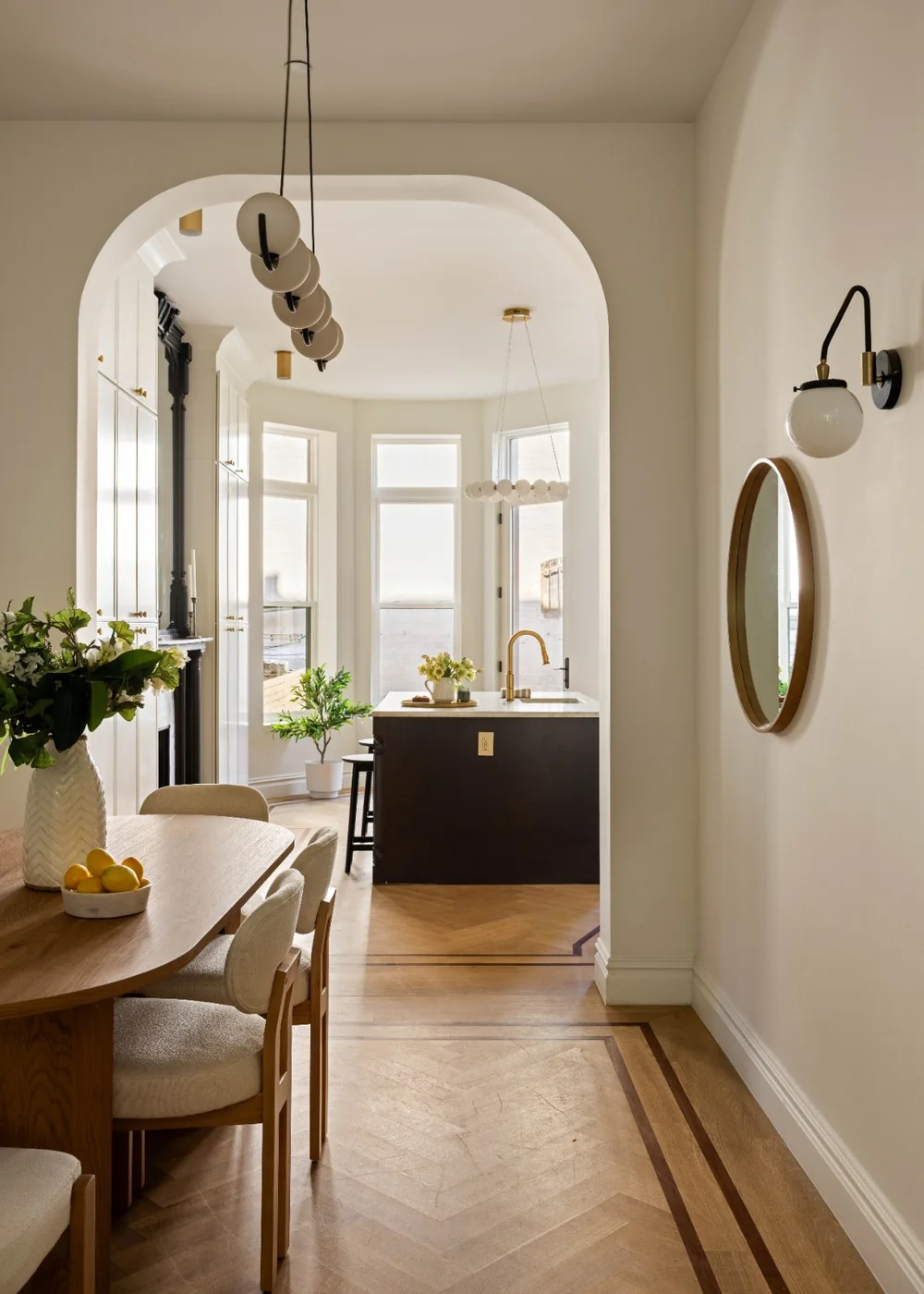 Interior trim framing a kitchen archway